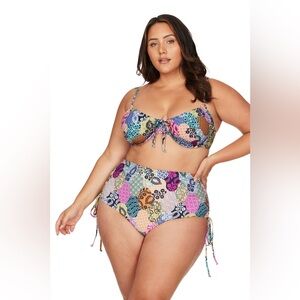 Artesands Salmagundi Degas Underwire Bikini Top Patchwork Boho NWT Sizes 18 & 20
